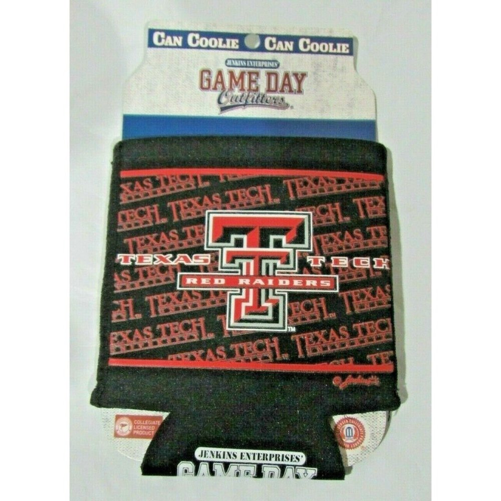 Texas Tech Red Raiders Team Logo Black Can Coolie